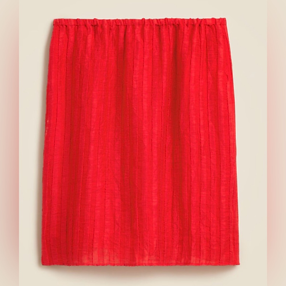 NWT J. Crew’s Red Textured Linen-blend Skirt, size 14